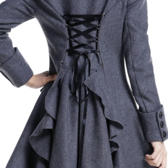 💥LAST ONE💥 Double Breasted Corset Lace Coat PLUS - Picture 6 of 6